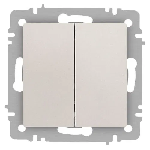 Выключатель 2-кл. СП Accent 6-104-06 10А IP20 250В AL/CU перламутр. Intro Б0063491