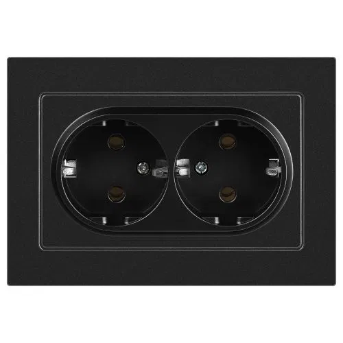 Розетка 2-м СП Accent 6-205-05 16А IP20 250В 2P+E Schuko AL/CU антрацит Intro Б0063494
