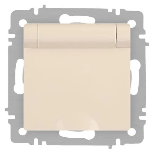 Розетка 1-м СП Accent 6-203-02 16А IP20 250В 2P+E Schuko с крышкой сл.кость Intro Б0063716