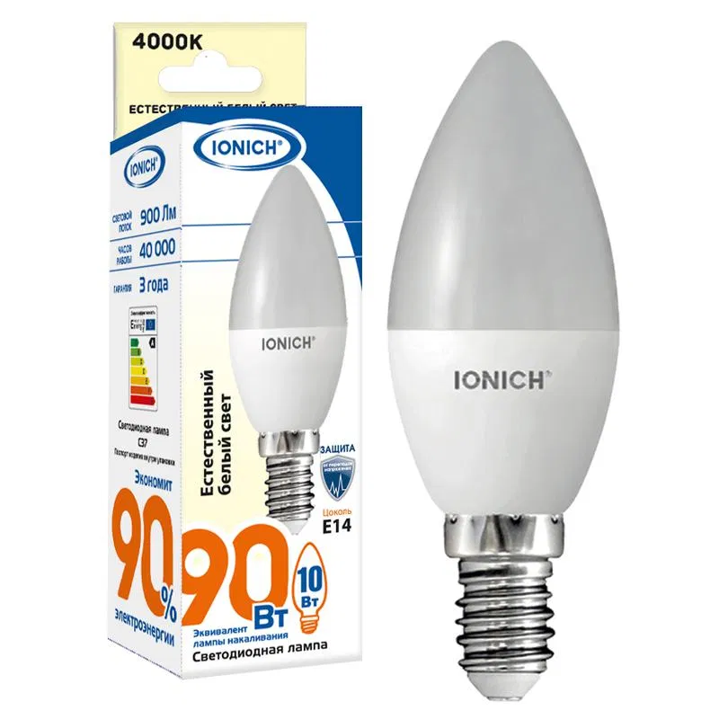 LED lamp ILED-SMD2835-C37-10-900-220-4-E14 IONICH 1551