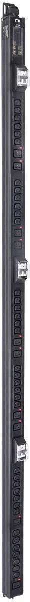 ITK BASE PDU вертикальный PV1113 45U 3 фазы 32А 38 розеток C13 + 10 розеток C19 с клеммной колодкой и кабелем 6м вилка IEC60309 (промышленная) черный BS-PV46-38C13-10C19-13