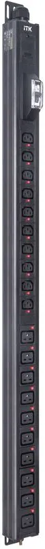 Блок распределения питания BASE PDU PV1102 25U 1ф 32А 10C13 10C19 без каб. ITK BS-PV60-10C13-10C19-12