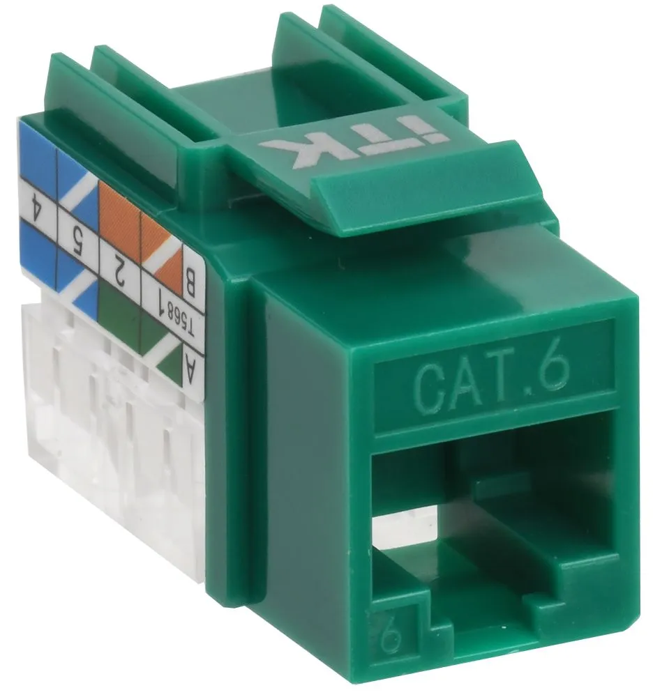Модуль Keystone Jack кат.6 UTP 110 IDC 90град зелёный