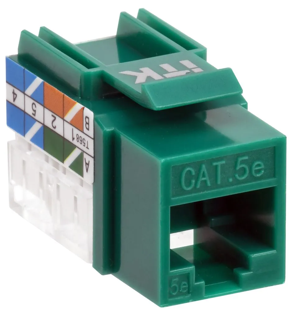 Модуль Keystone Jack кат.5E UTP 110 IDC 90град зелёный
