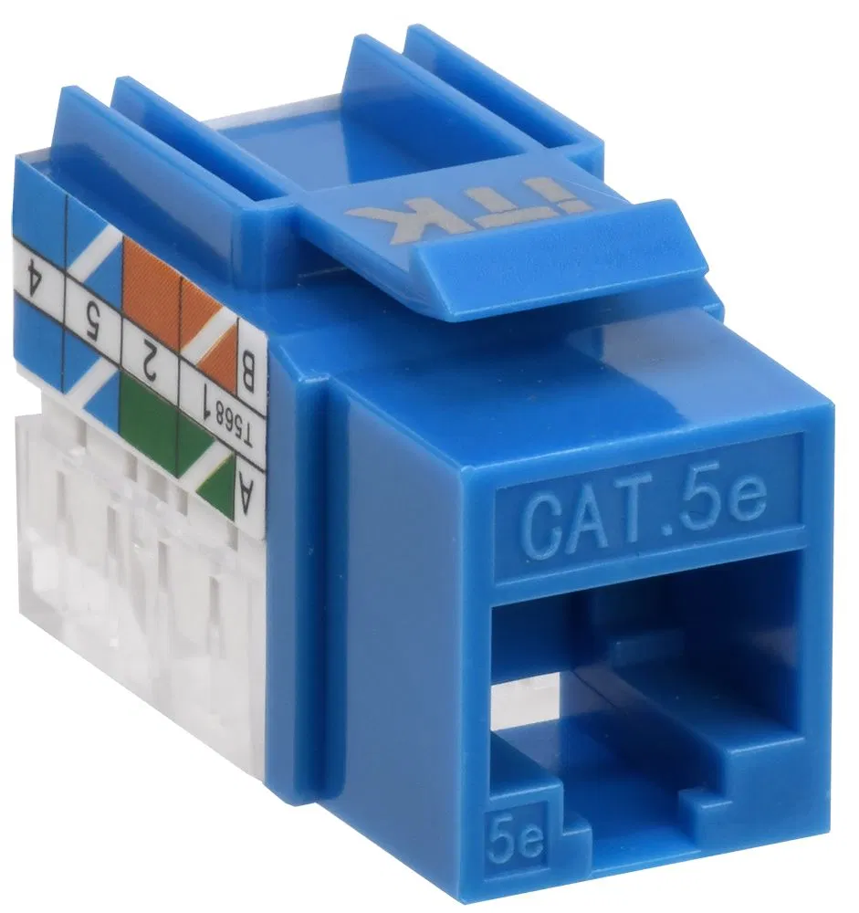 ITK Keystone Jack 模块 Cat.5E UTP 110 IDC 90deg 蓝色 CS1-1C5EU-11-03