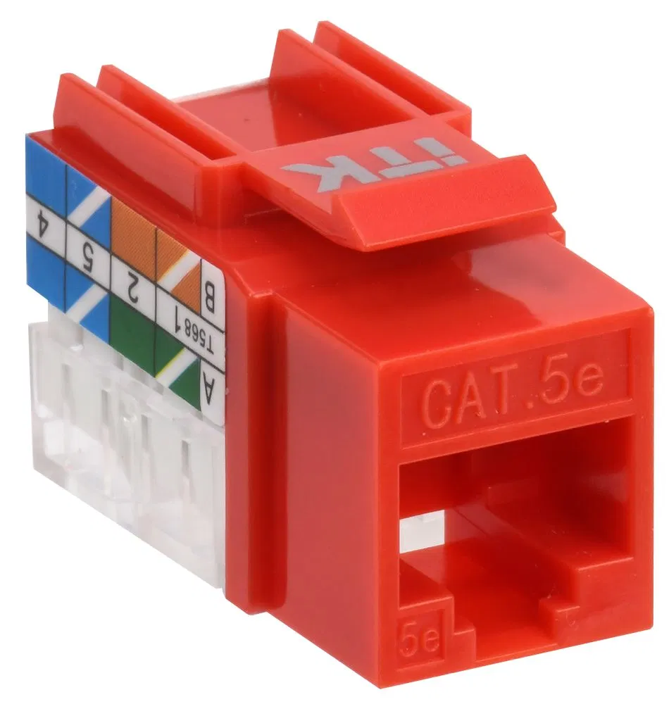 ITK Keystone Jack Module cat.5E UTP 110 IDC 90deg red CS1-1C5EU-11-04