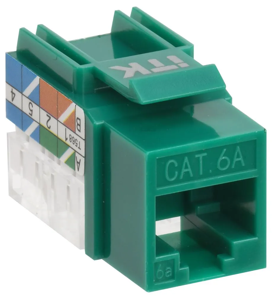 Модуль Keystone Jack кат.6A UTP 110 IDC 90град зелёный