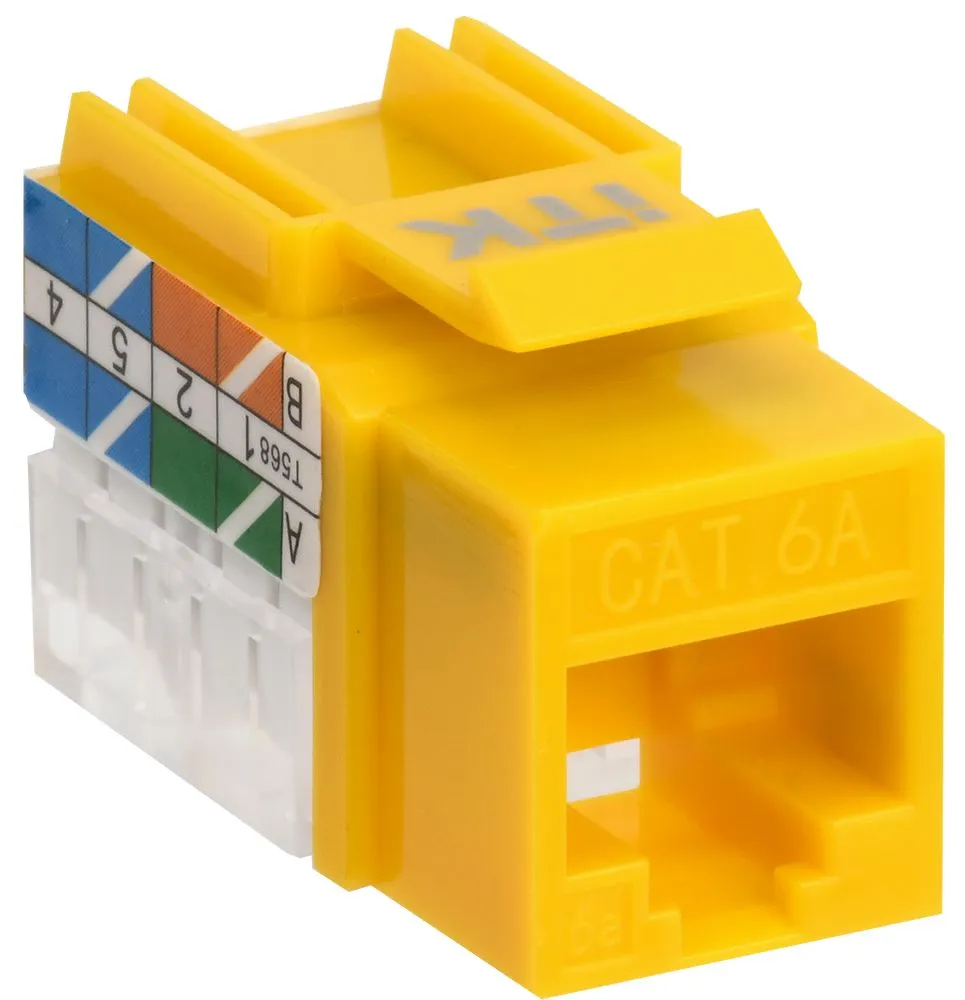 Модуль Keystone Jack кат.6A UTP 110 IDC 90град жёлтый
