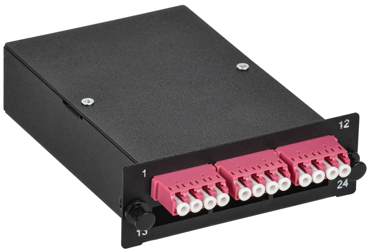 ITK Cassette for patch panel ST OM4 MTP male 3xLC-quad (12 fiber) FCPS-5004-MTPM-012LCQ