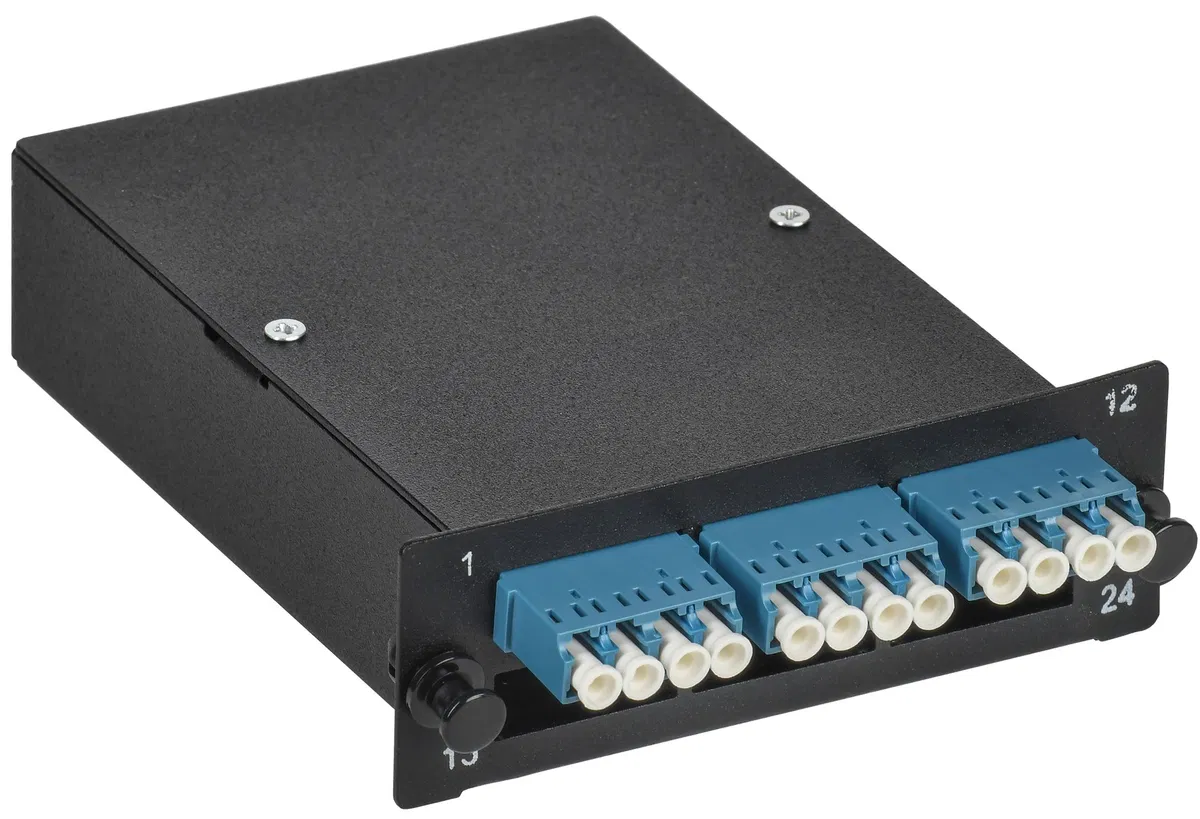 ITK Cassette for patch cord ST OS2 MPO female 3xLC-quad (12 fiber) FCPS-9002-MPOF-012LCQ