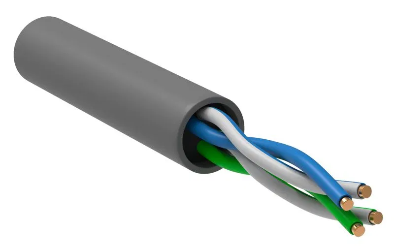 Кабель витая пара U/UTP кат.5E 2х2х24AWG PVC сер. РФ/С (уп.305м) ITK LC1-C5E02-111-S-R
