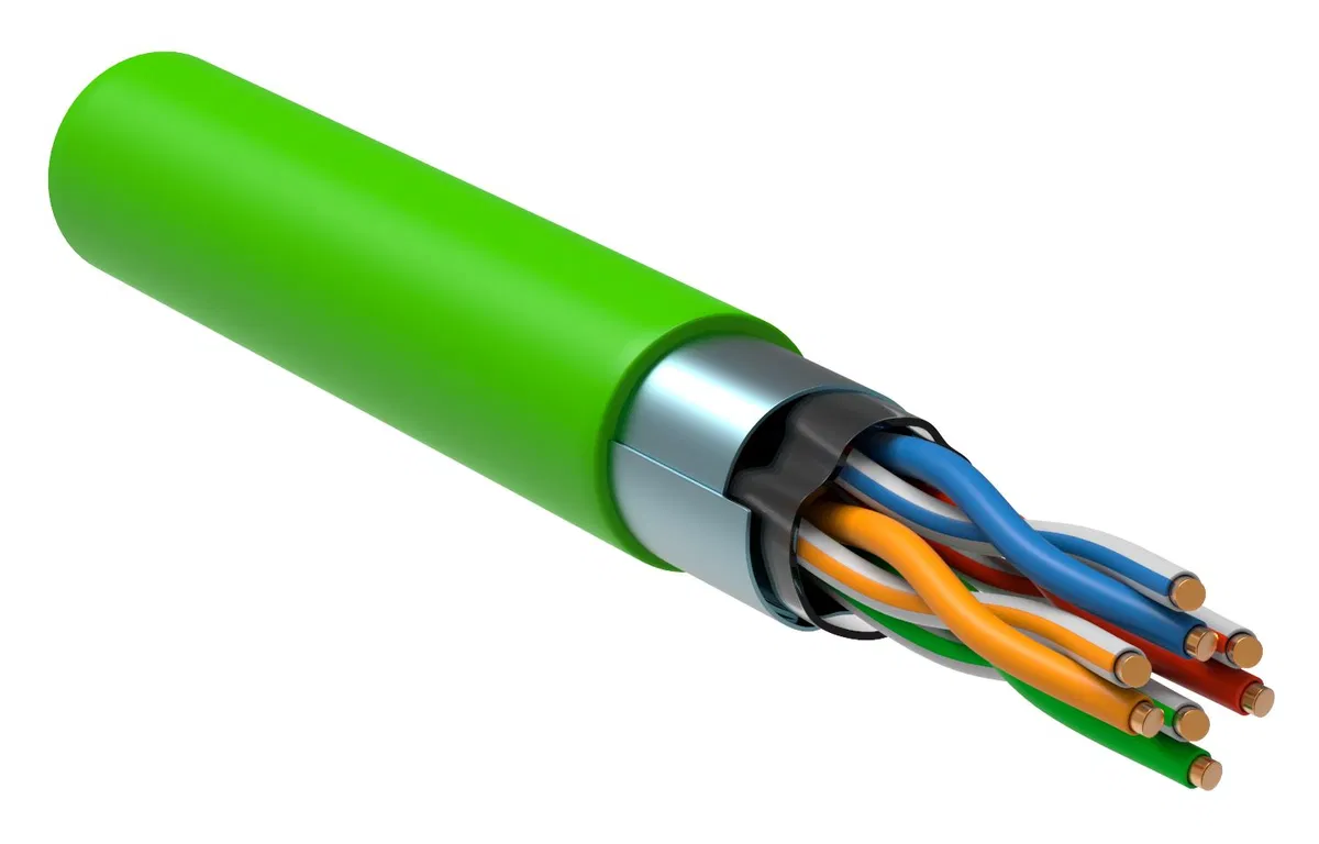 ITK Витая пара F/UTP кат.5E 4x2х24AWG solid LSLTx нг(А)-LSLTx зеленый (305м) LC1-C5E04-322