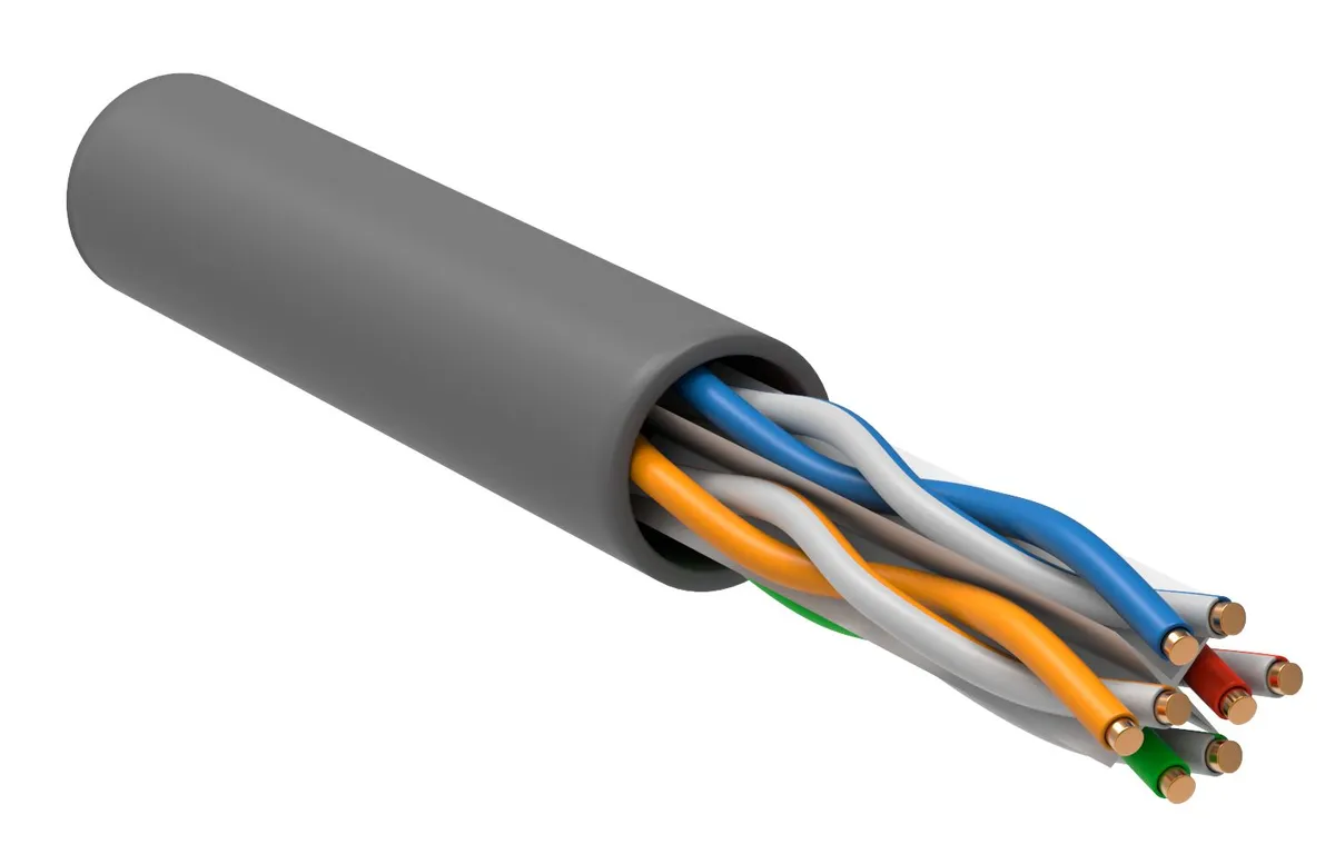 ITK Витая пара U/UTP кат.6A 4х2х23AWG solid LSLTx нг(А)-LSLTx серый (305м)