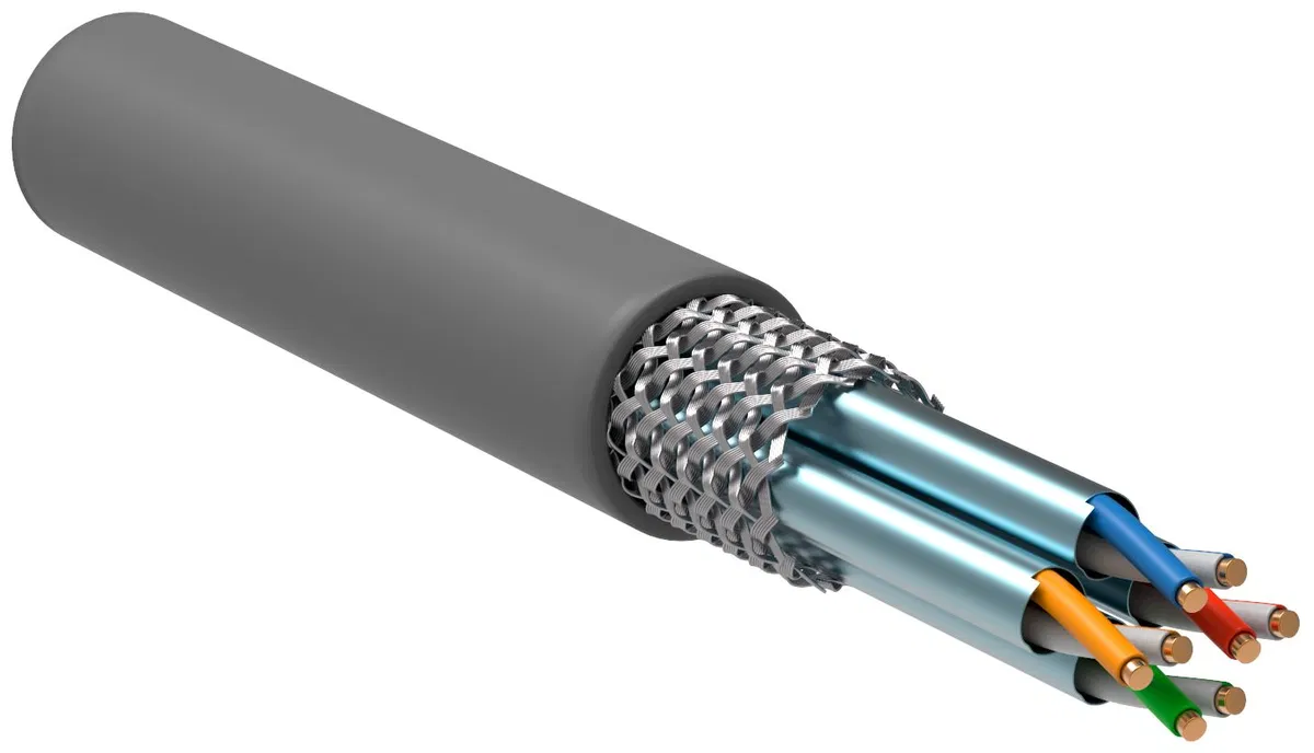 ITK twisted pair S/FTP cat.6A 4x2x23AWG solid LSZH ng(A)-HF gray (305m) LC1-C6A04-621
