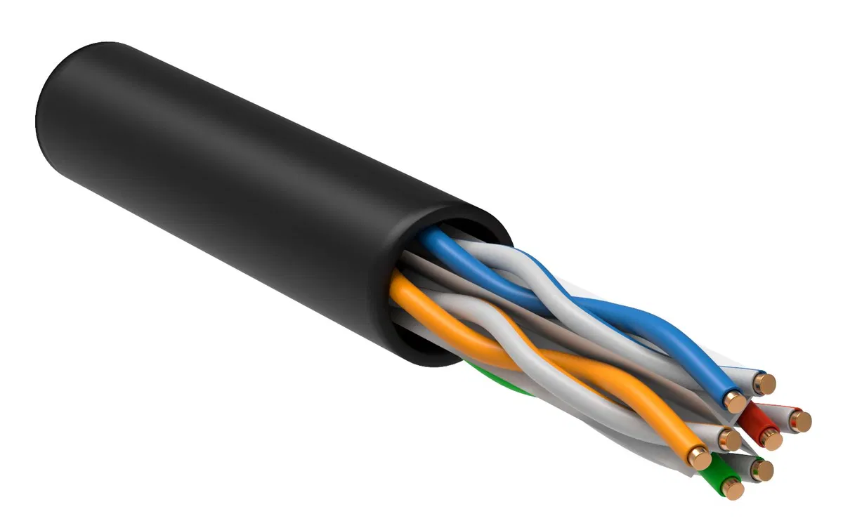 ITK Витая пара U/UTP кат.6 4х2х23AWG solid LSZH нг(А)-HF черный (305м) LC3-C604-129