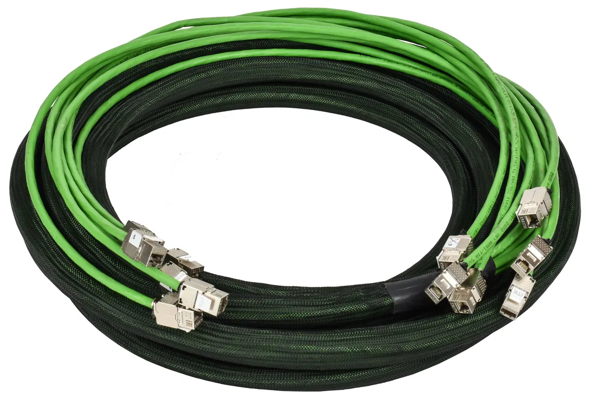 ITK Сборка кабельная 6хRJ45-6хRJ45 модуль Keystone Jack - розетка кат.6A S/FTP LSZH 12м LCA-C6AS-KJSC-012