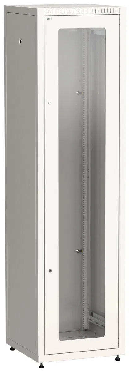 ITK LINEA E Шкаф напольный сетевой 19" 42U 600х600мм стеклянная передняя дверь задняя металлическая серый LE35-42U66-GM