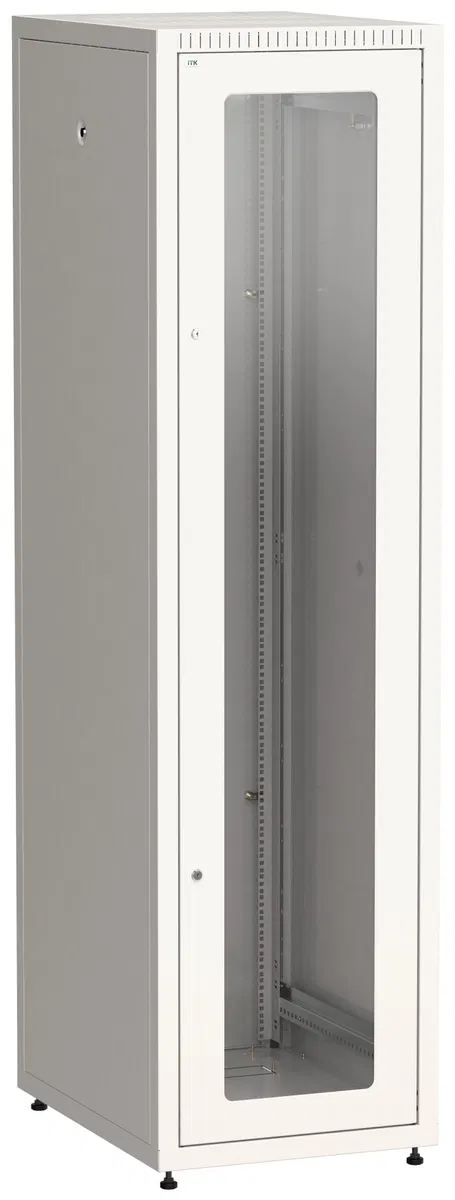 ITK LINEA E Шкаф напольный сетевой 19" 47U 600х800мм стеклянная передняя дверь задняя металлическая серый LE35-47U68-GM