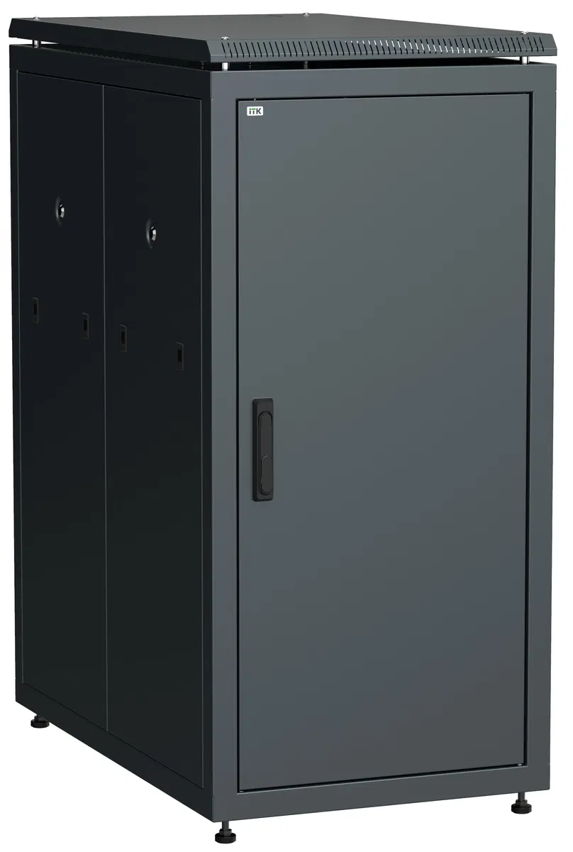 ITK LINEA N Шкаф сетевой 19" 24U 600х1000мм металлическая передняя дверь черный LN05-24U61-M