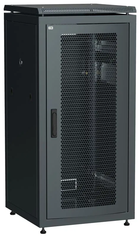 Шкаф сетевой LINEA N 19дюйм 24U 600х800мм перфорир. передн. дверь черн. ITK LN05-24U68-P