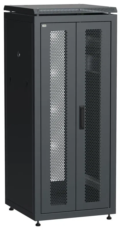 Шкаф сетевой LINEA N 19дюйм 28U 600х600мм передн. перфорир. распашная двустворчат. задн. перфорир. чер. ITK LN05-28U66-2PP
