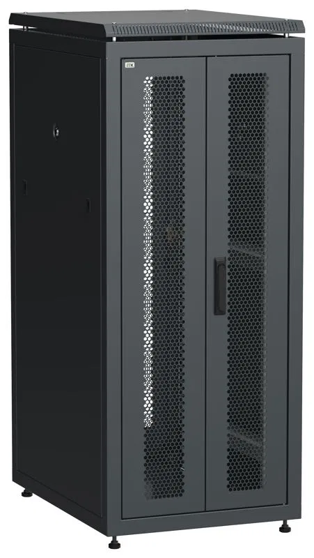 Шкаф сетевой LINEA N 19дюйм 28U 600х800мм передн. перфорир. распашная двустворчат. задн. перфорир. чер. ITK LN05-28U68-2PP