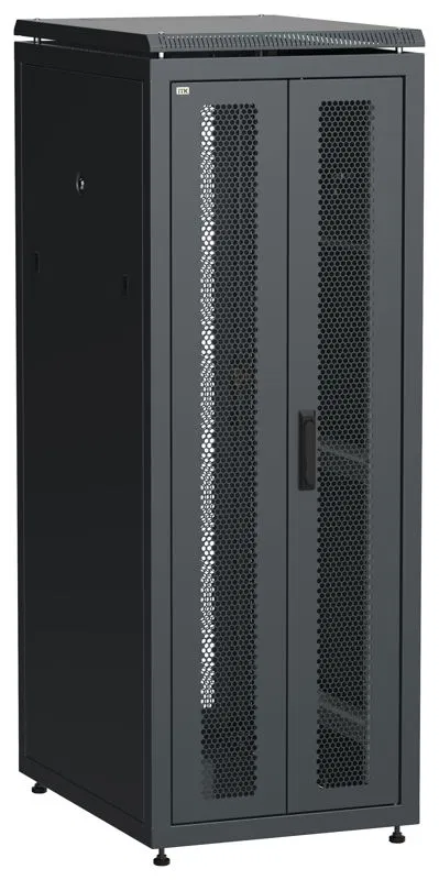 Шкаф сетевой LINEA N 19дюйм 33U 600х800мм передн. перфорир. распашная двустворчат. задн. перфорир. чер. ITK LN05-33U68-2PP