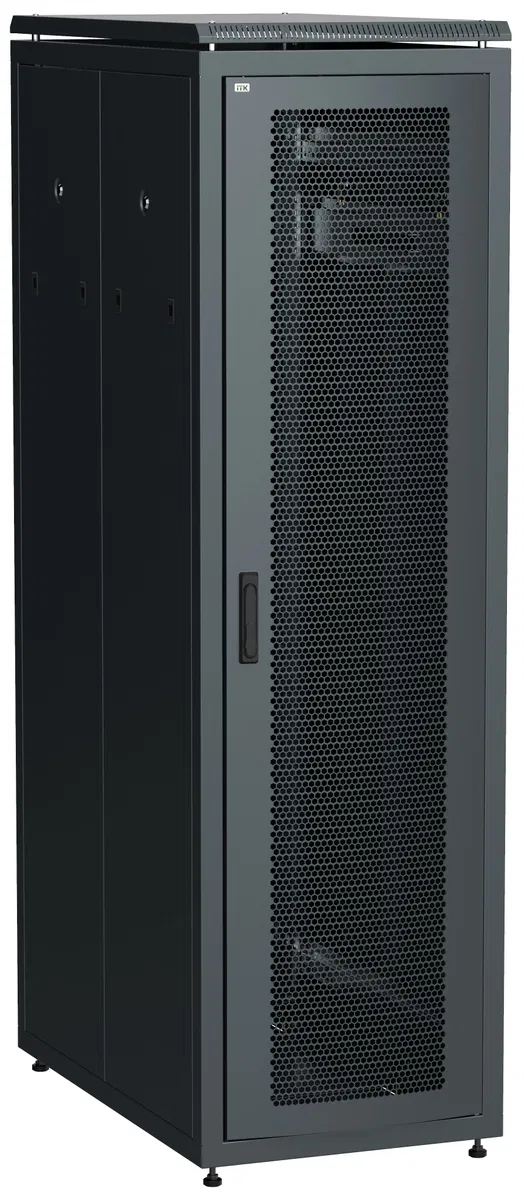 ITK LINEA N Шкаф сетевой 19" 42U 600х1000мм перфорированная передняя дверь черный LN05-42U61-P
