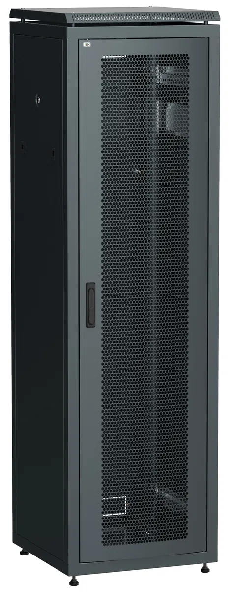 ITK LINEA N Шкаф сетевой 19" 42U 600х800мм перфорированная передняя дверь черный LN05-42U68-P