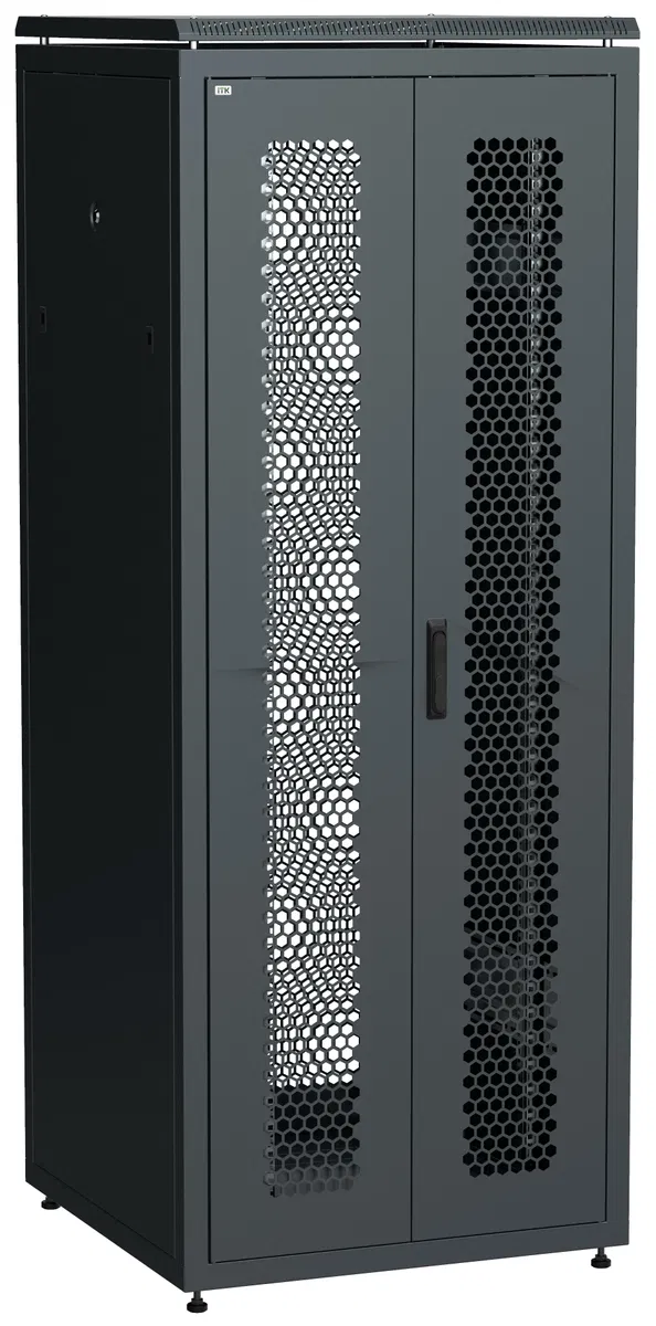 ITK LINEA N Шкаф сетевой 19" 42U 800х800мм двери передняя перфорированная задняя двустворчатая перфорированная черный LN05-42U88-2PP