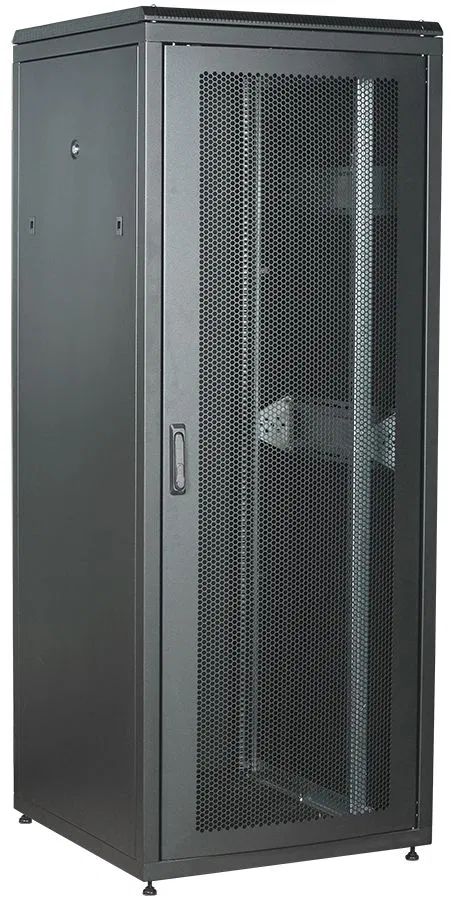 ITK LINEA N Шкаф сетевой 19" 47U 800х800мм перфорированная передняя дверь задняя металлическая черный LN05-47U88-PM