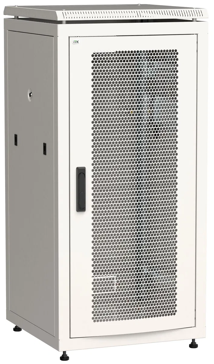 ITK LINEA N Шкаф сетевой 19" 24U 600х600мм перфорированная передняя дверь серый LN35-24U66-P