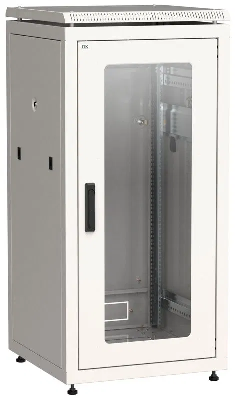 Шкаф сетевой 19дюйм LINEA N 24U 600х800мм стекл. передн. дверь (3 коробки) сер. ITK LN35-24U68-G