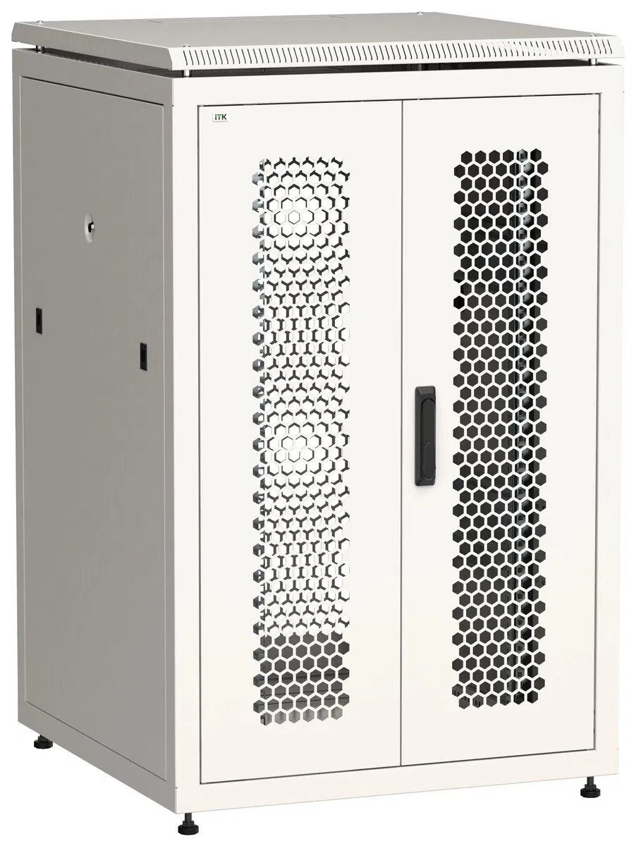ITK LINEA N Шкаф сетевой 19" 24U 800х800мм двери передняя перфорированная задняя двустворчатая перфорированная серый LN35-24U88-2PP