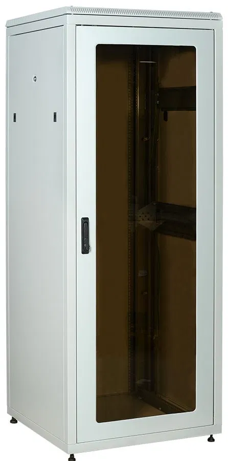 ITK LINEA N Шкаф сетевой 19" 28U 800х800мм стеклянная передняя дверь задняя металлическая серый LN35-28U88-GM