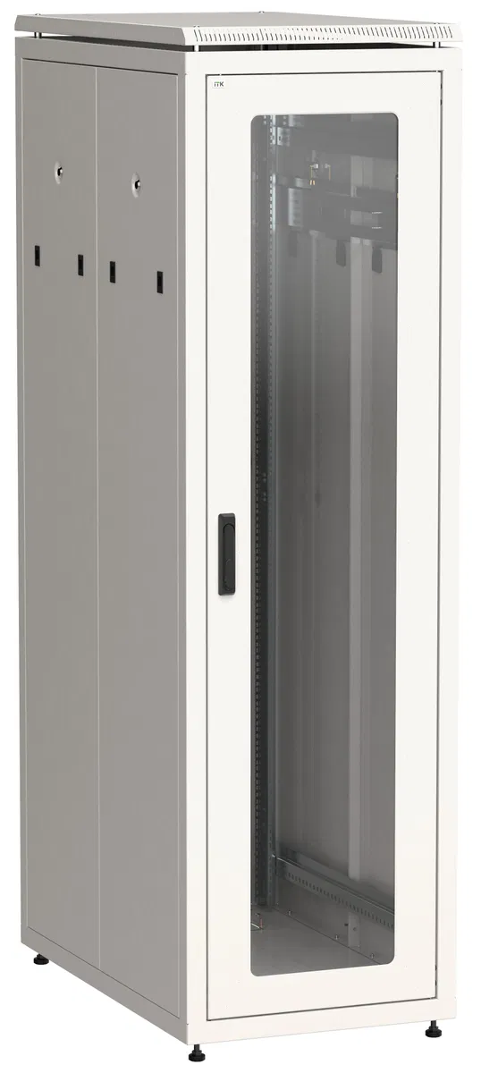 ITK LINEA N Шкаф сетевой 19" 33U 600х1000мм стеклянная передняя дверь задняя перфорированная серый LN35-33U61-GP