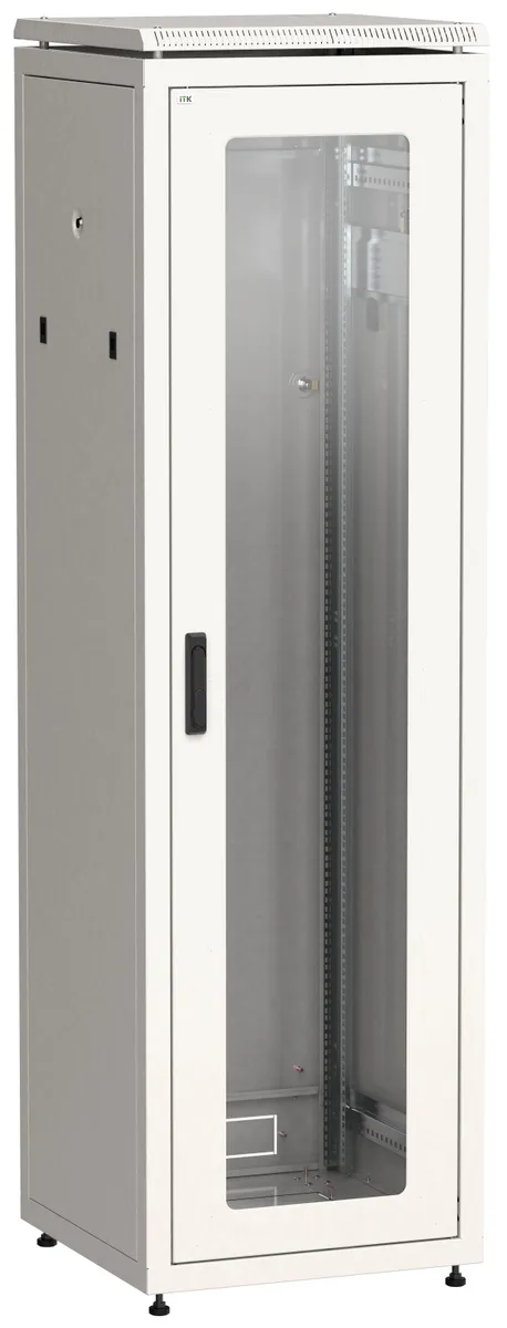 ITK Шкаф сетевой 19" LINEA N 33U 600х600 мм стеклянная передняя дверь серый LN35-33U66-G ITK