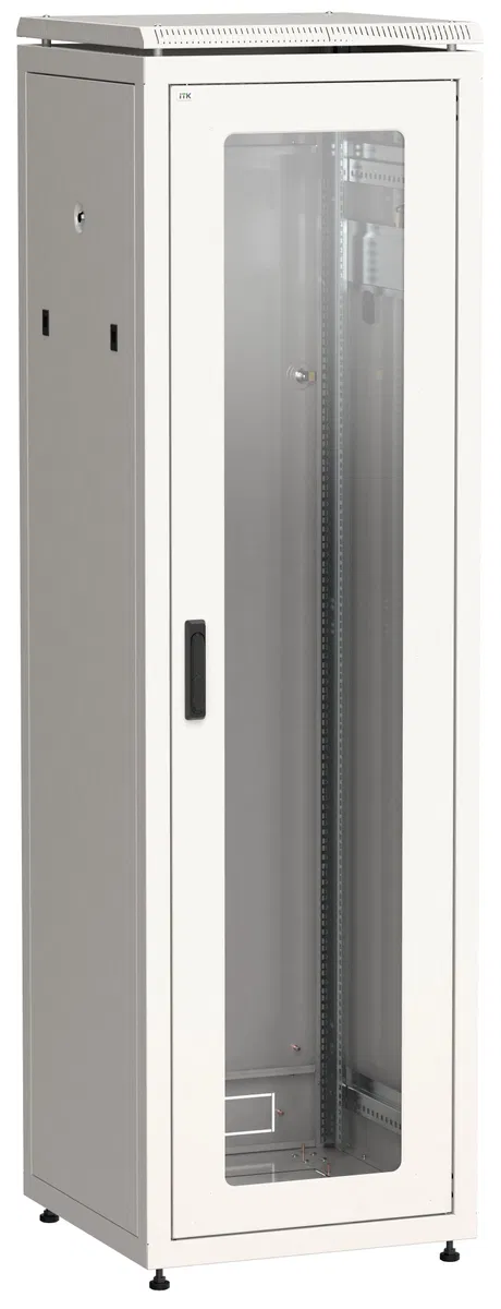 ITK LINEA N Шкаф сетевой 19" 42U 600х600мм стеклянная передняя дверь задняя металлическая серый LN35-42U66-GM