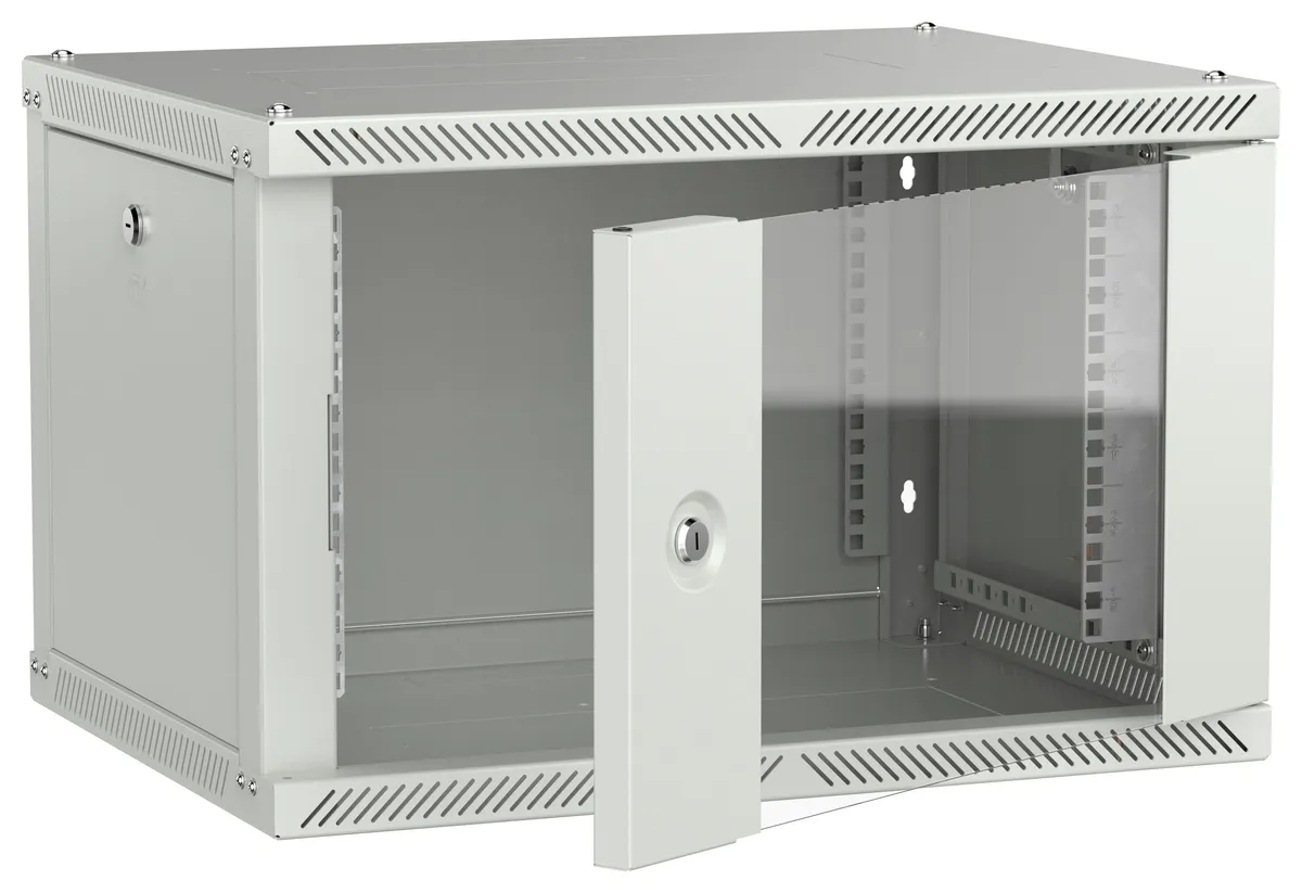 ITK LINEA W Шкаф настенный 6U 600х450мм дверь стекло серый 2.0