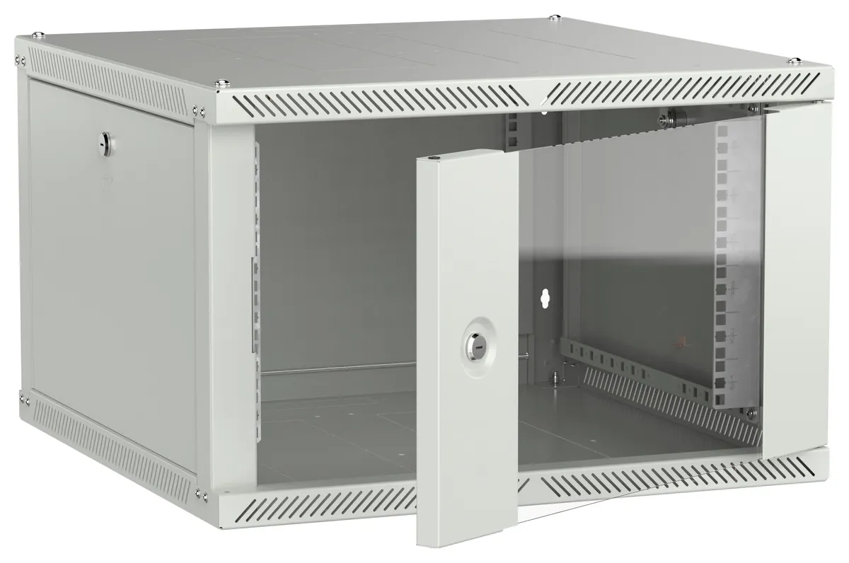 ITK LINEA W Шкаф настенный 6U 600х600мм дверь стекло серый 2.0