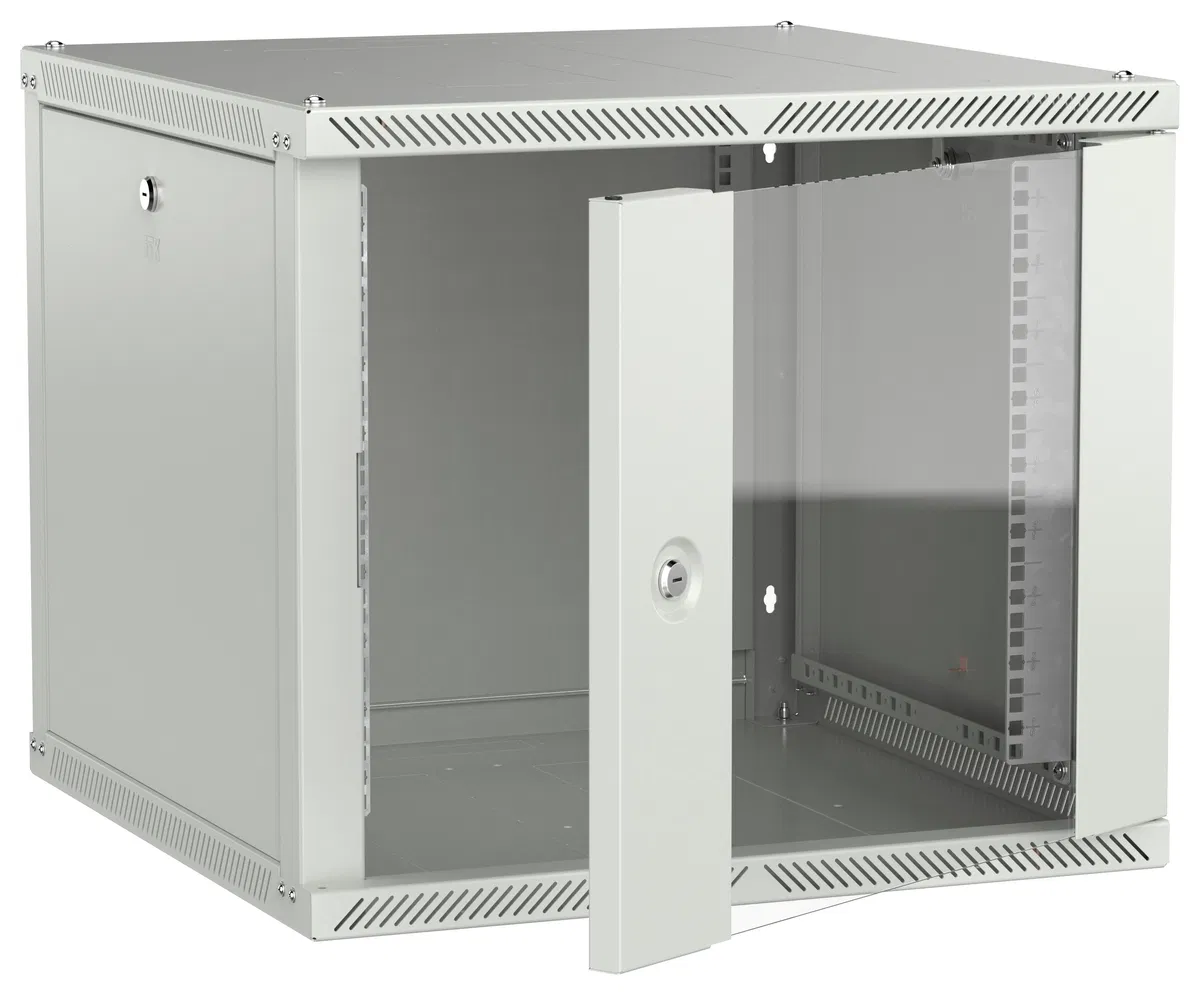 ITK LINEA W Шкаф настенный 9U 600х600мм дверь стекло серый 2.0 LWR3-09U66-GF-2