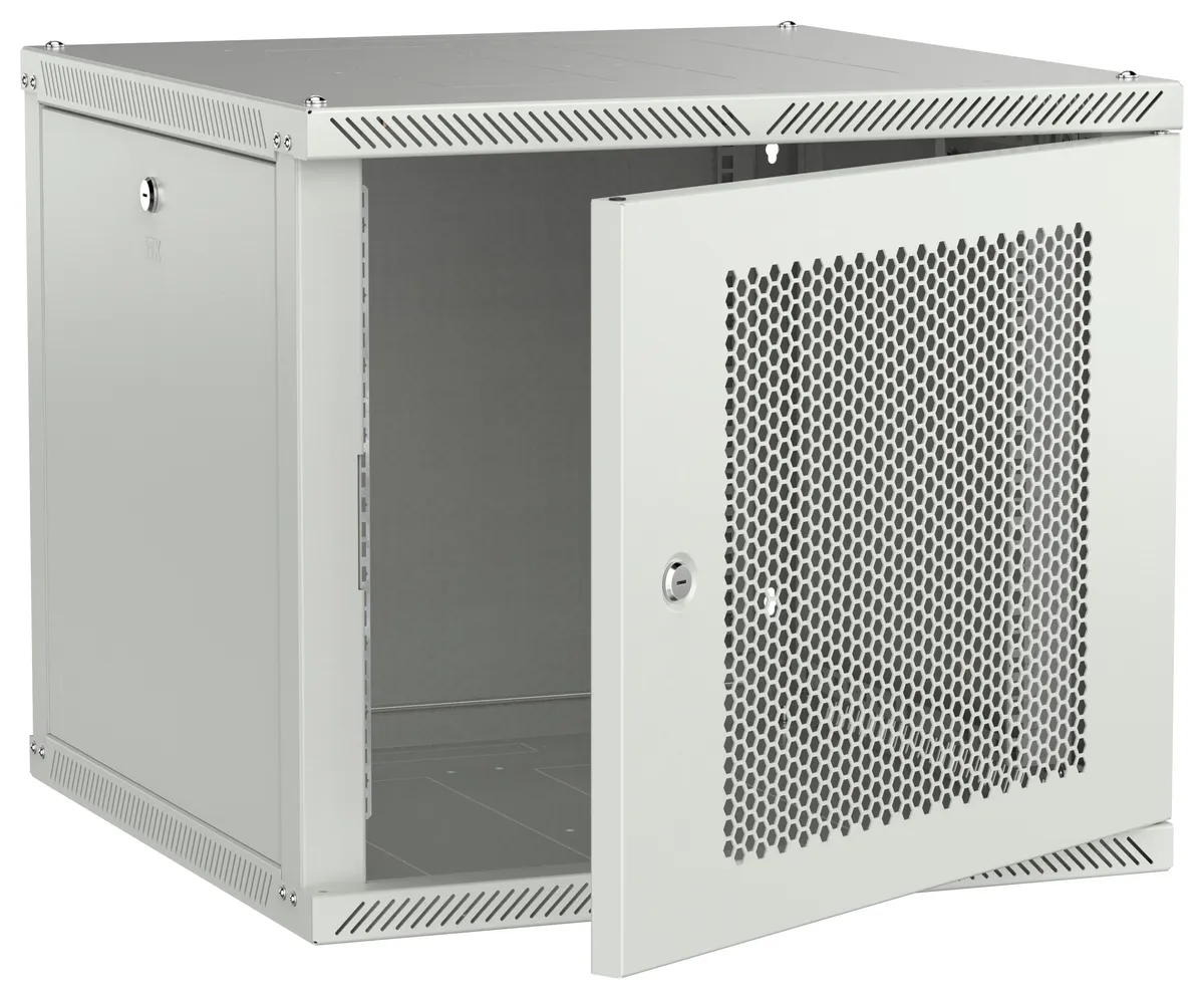 ITK LINEA W Шкаф настенный 9U 600х600мм дверь перфорированная серый 2.0