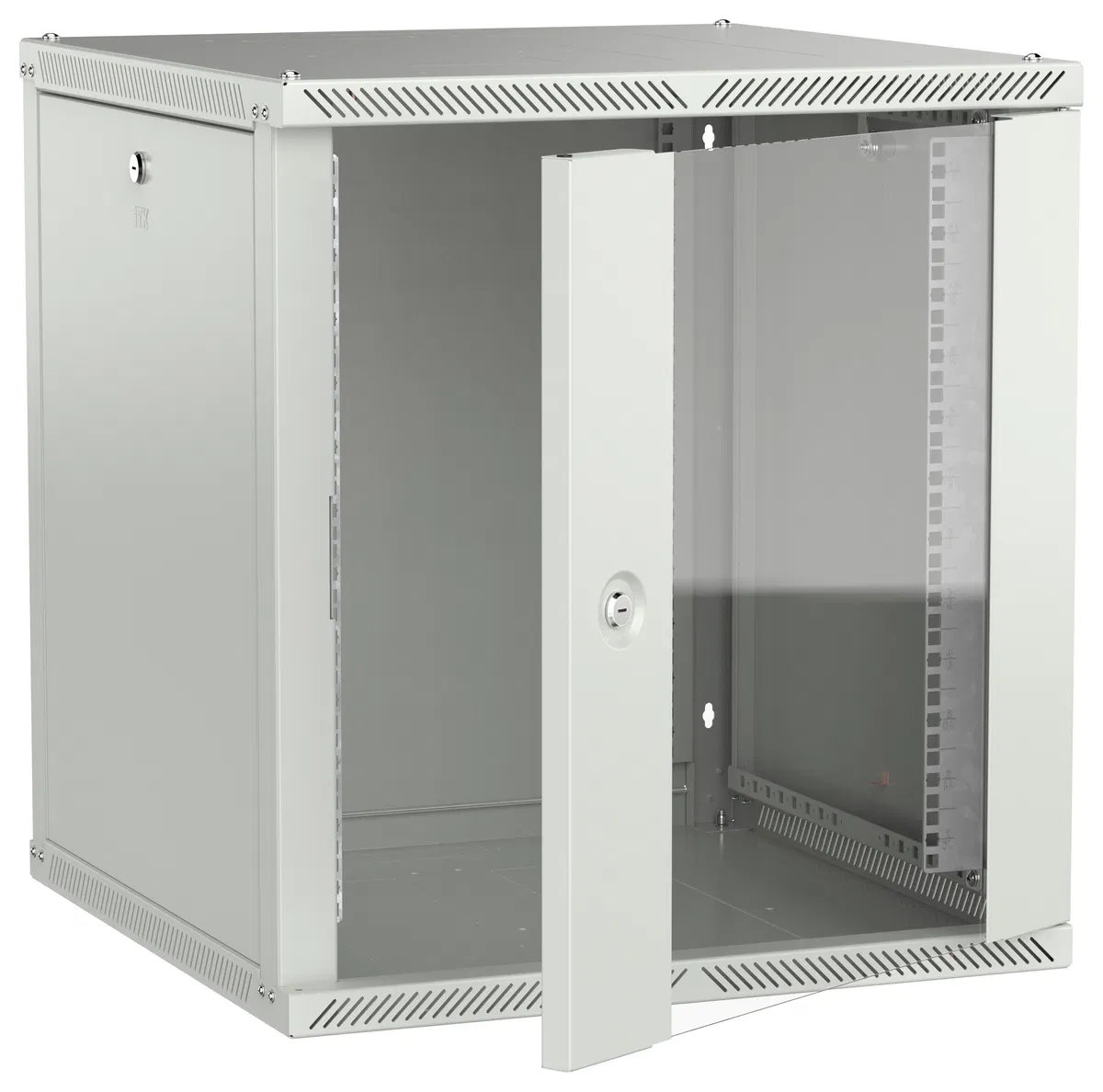 ITK LINEA W Шкаф настенный 12U 600х600мм дверь стекло серый 2.0 LWR3-12U66-GF-2