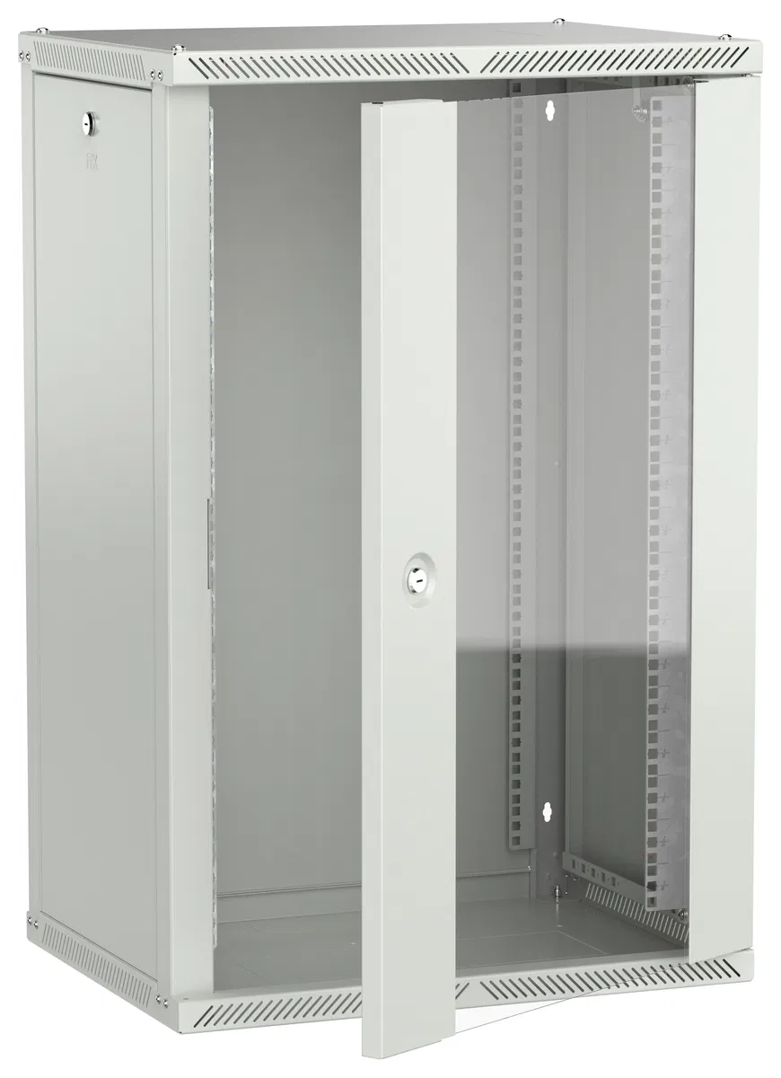 ITK LINEA W Шкаф настенный 18U 600х450мм дверь стекло серый 2.0 LWR3-18U64-GF-2