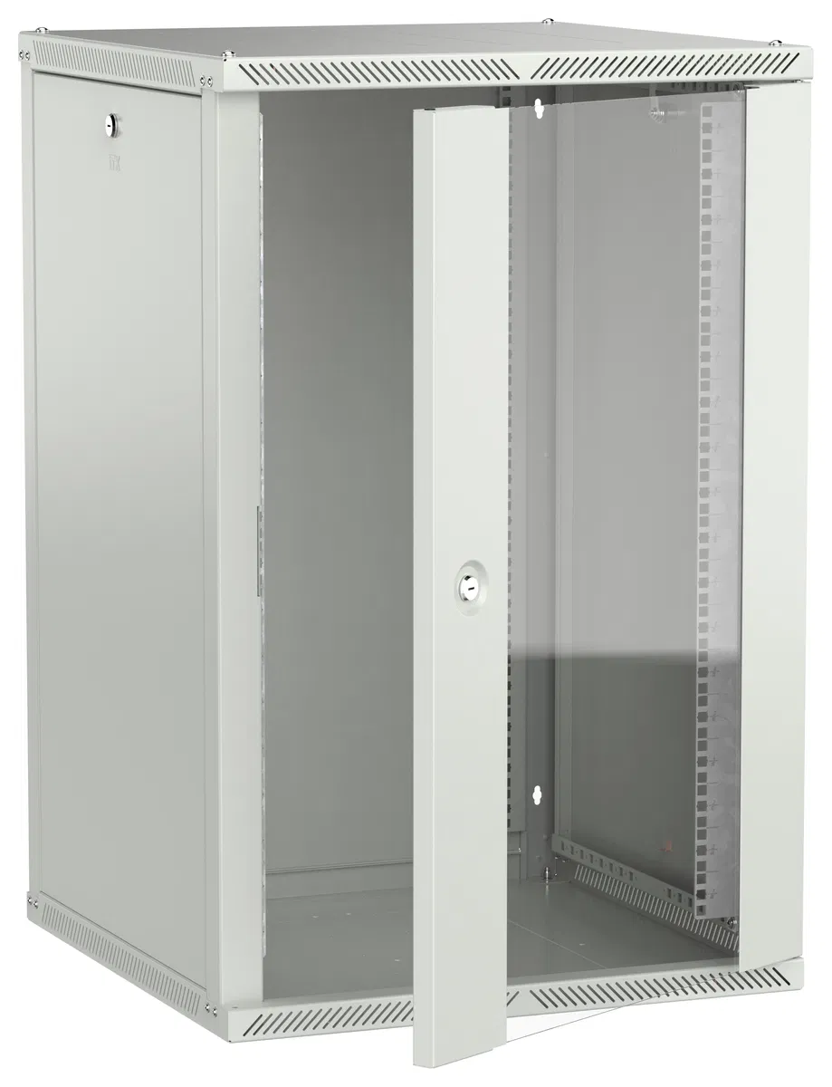 ITK LINEA W Шкаф настенный 18U 600х600мм дверь стекло серый 2.0 LWR3-18U66-GF-2