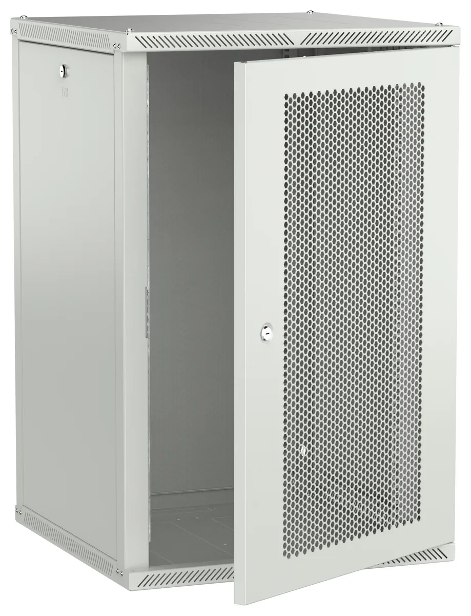 ITK LINEA W Шкаф настенный 18U 600х600мм дверь перфорированная серый 2.0