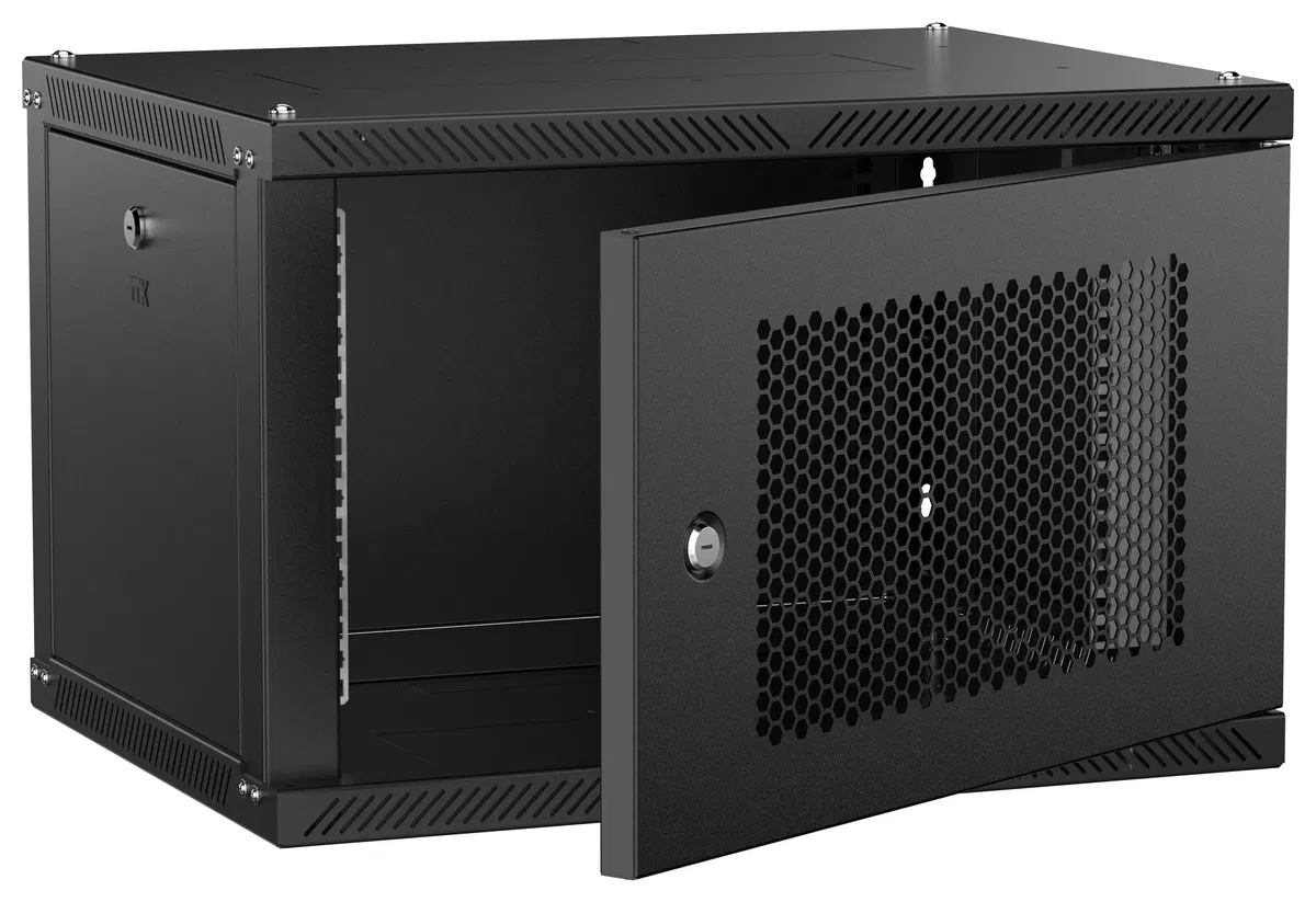 ITK LINEA W Шкаф настенный 6U 600х450мм дверь перфорированная черный 2.0 LWR5-06U64-PF-2