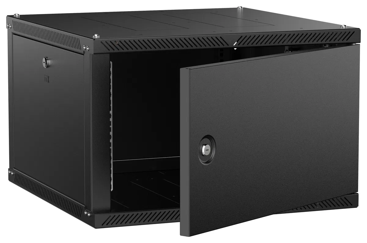 ITK LINEA W Шкаф настенный 6U 600х600мм дверь металл черный 2.0 LWR5-06U66-MF-2