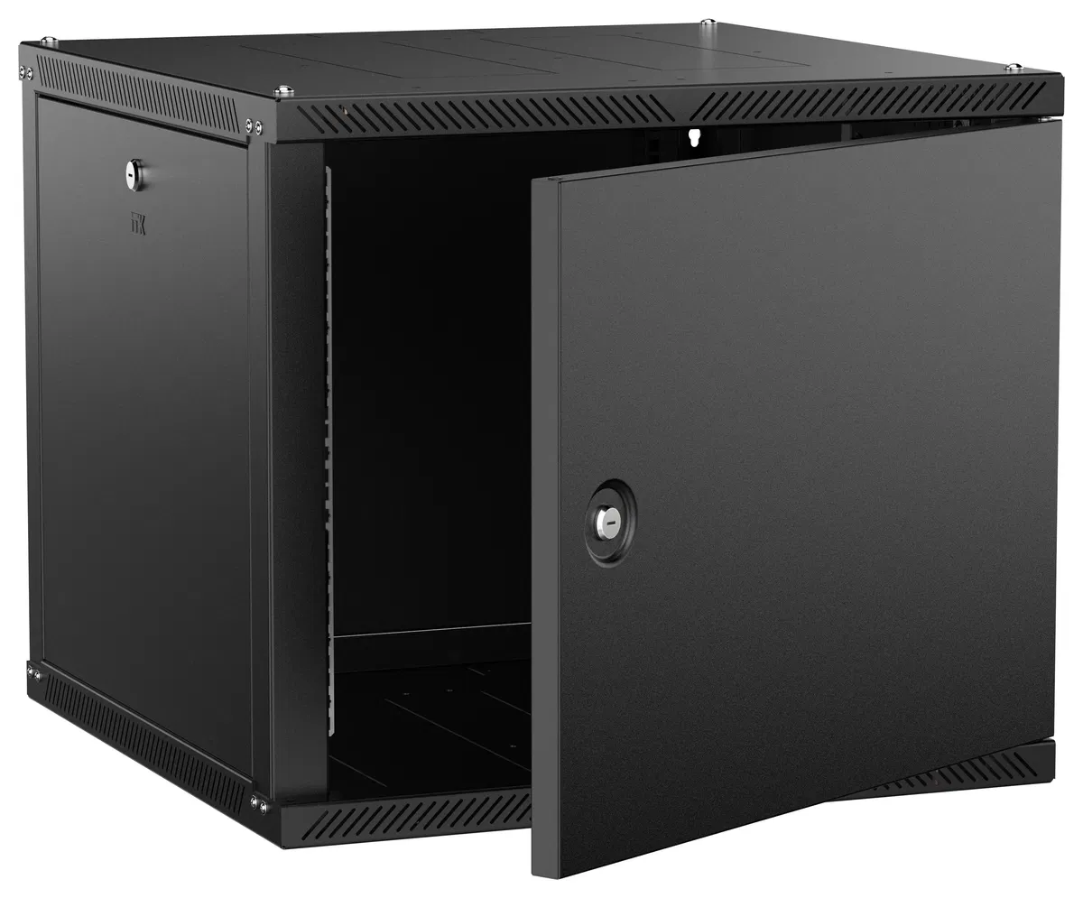 ITK LINEA W Шкаф настенный 9U 600х600мм дверь металл черный 2.0 LWR5-09U66-MF-2