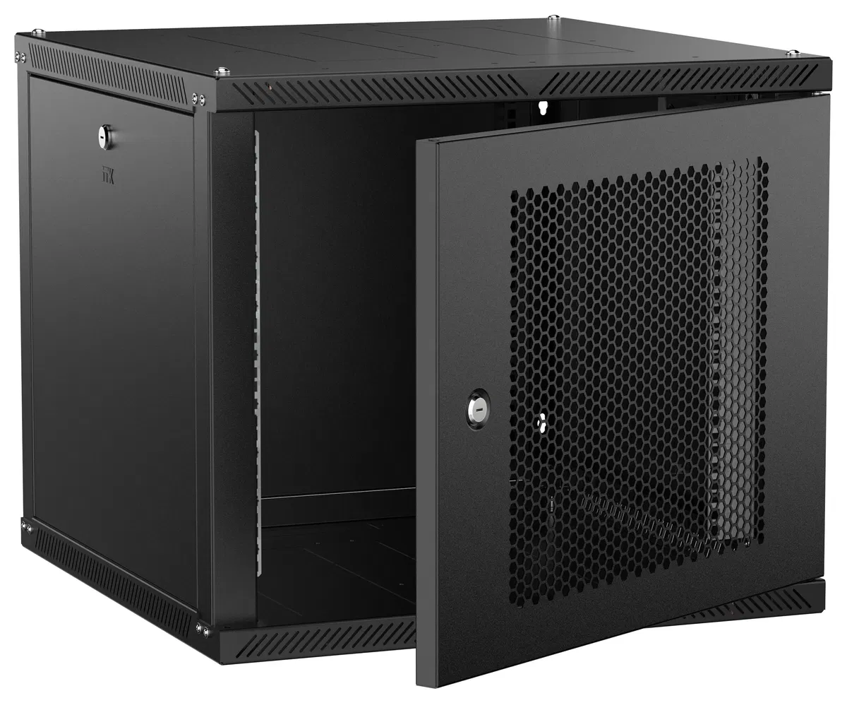 ITK LINEA W Шкаф настенный 9U 600х600мм дверь перфорированная черный 2.0 LWR5-09U66-PF-2